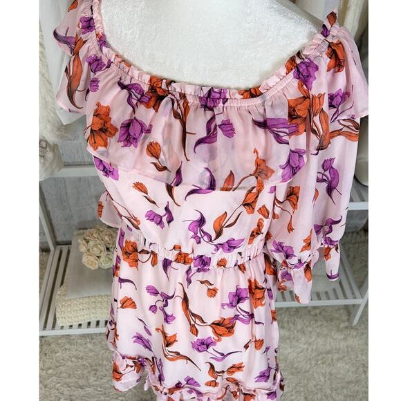 Lost + Wonder Women's Size S Pink Floral Ruffle Off the Shoulder Dress #0236 - Picture 2 of 10